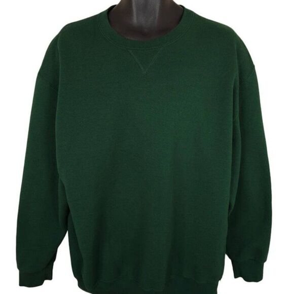 Vintage Blank Sweatshirt Mens Size 2XL Green Y2K Russell Athletic Crewneck - Picture 1 of 6